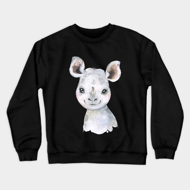 Cutest Baby Rhino Design! Crewneck Sweatshirt by Krisb1371